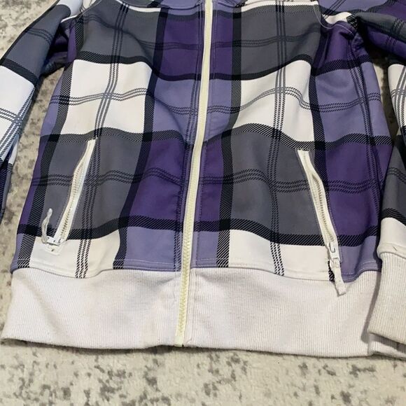 Empyre light jacket zip up sweatshirt plaid purple size M - Picture 13 of 16